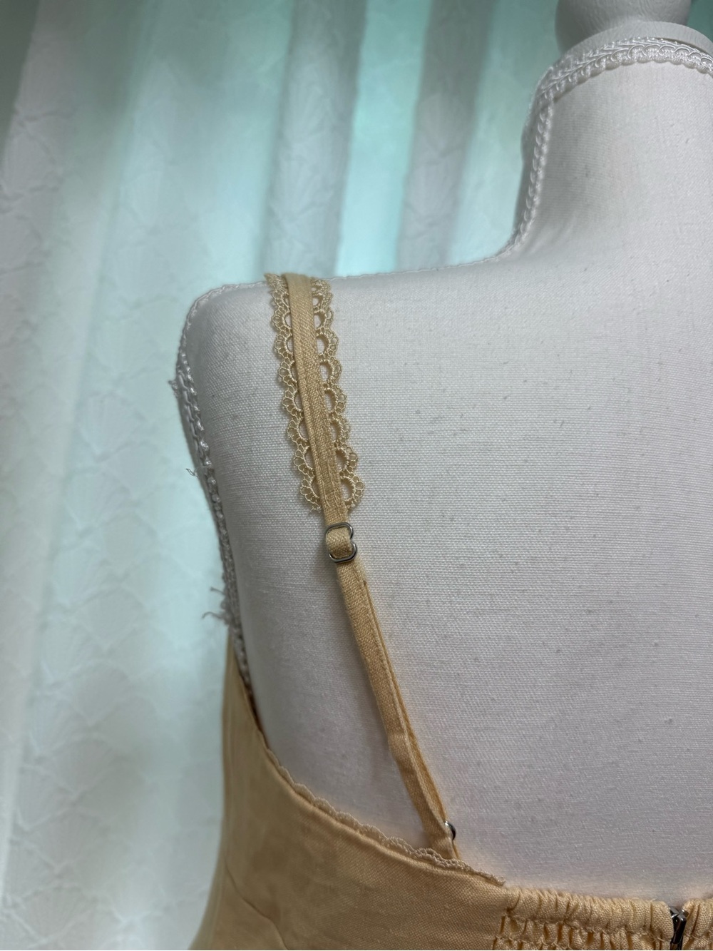 Reformation Cream Midi Slip Dress with Red Floral Embroidery - Picture 9 of 13